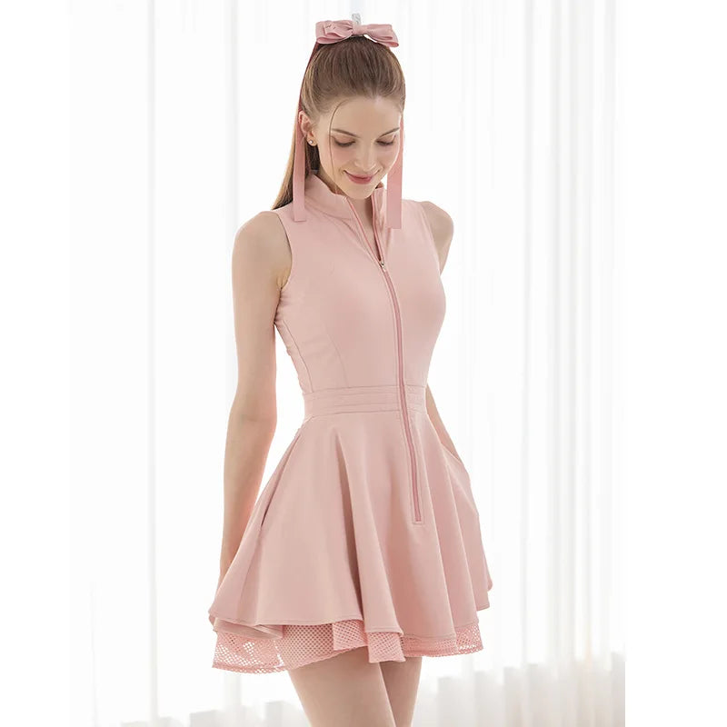 Women's Tennis Skort Dress with Chest Pads
