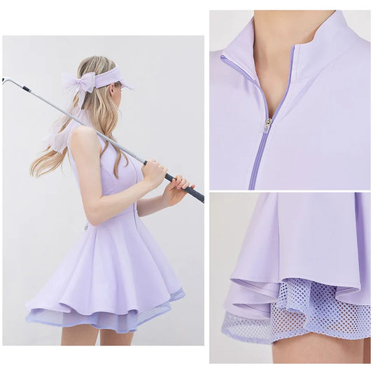 Women's Tennis Skort Dress with Chest Pads