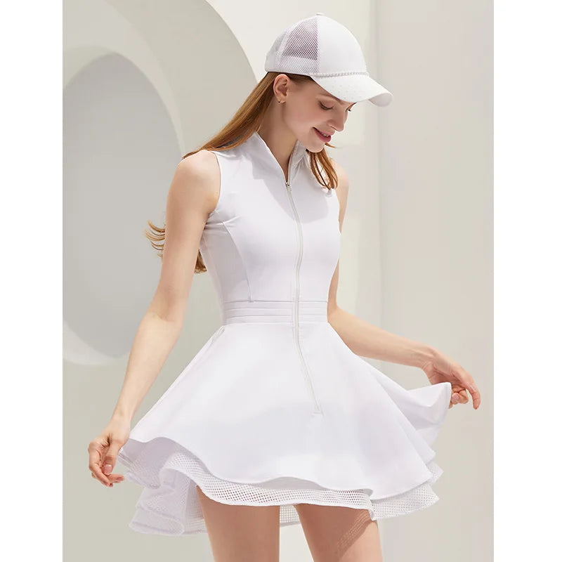 Women's Tennis Skort Dress with Chest Pads